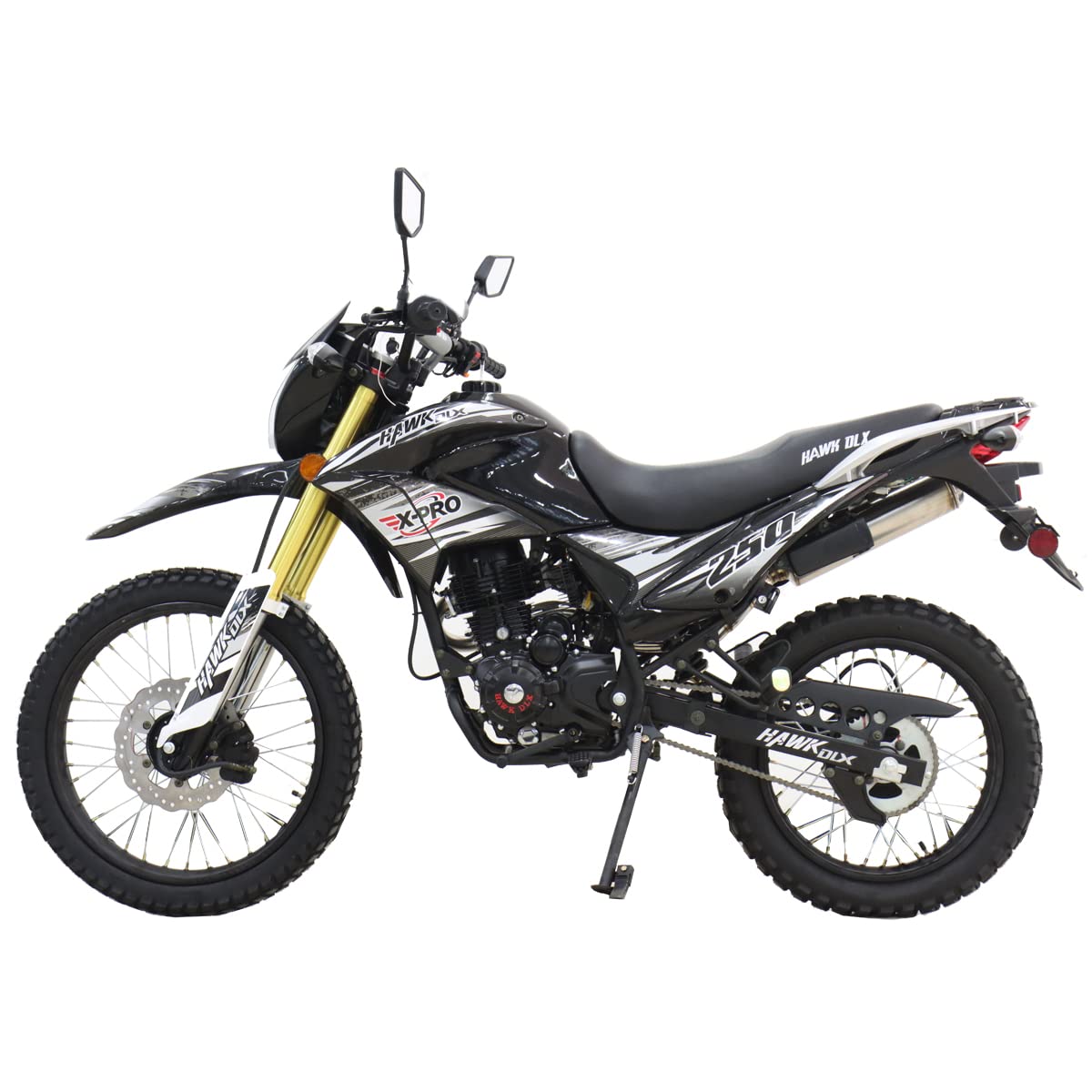 X-PRO Hawk DLX 250 EFI Fuel Injection 250cc Endure Dirt Bike Motorcycle Bike Hawk Deluxe Dirt Bike Street Bike Motorcycle (Black)