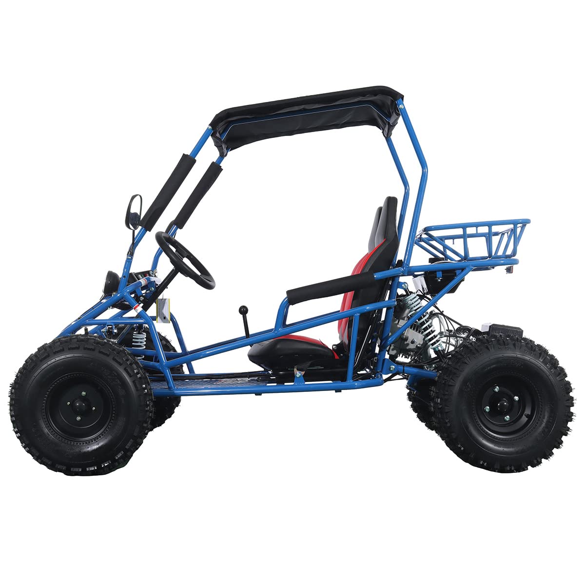 X-PRO Rover 125 Go Kart with ZongShen Engine, 3-Speed Semi-Automatic Transmission w/Reverse,Big 19"/18" Wheels! (Blue)