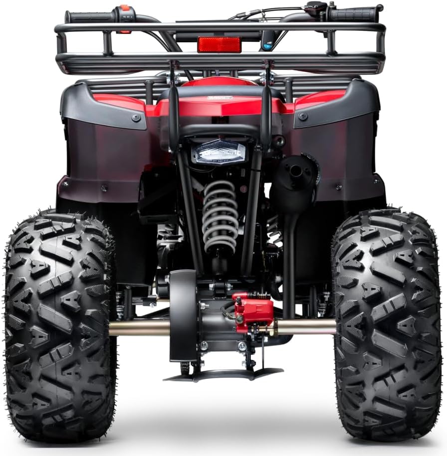 Gas 125cc ATV Quad 4 Wheeler ATV with Off-Road Tires - 220lbs Weight Capacity - Tested and Fully Assembled (Red)