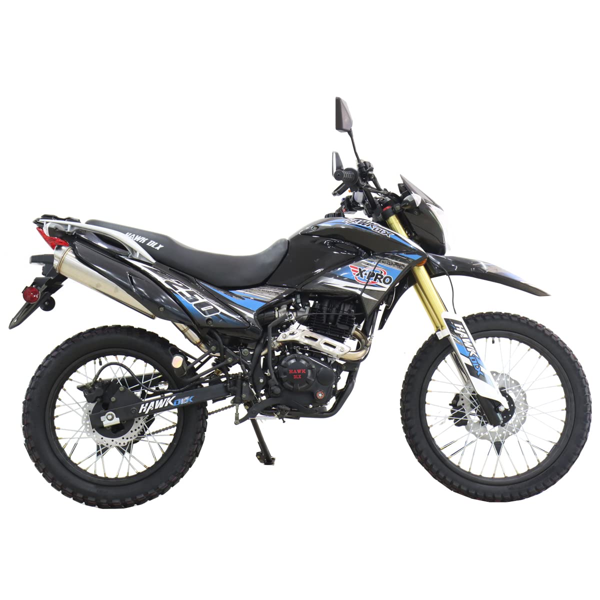 X-PRO Hawk DLX 250 EFI Fuel Injection 250cc Endure Dirt Bike Motorcycle Bike Hawk Deluxe Dirt Bike Street Bike Motorcycle (Black)