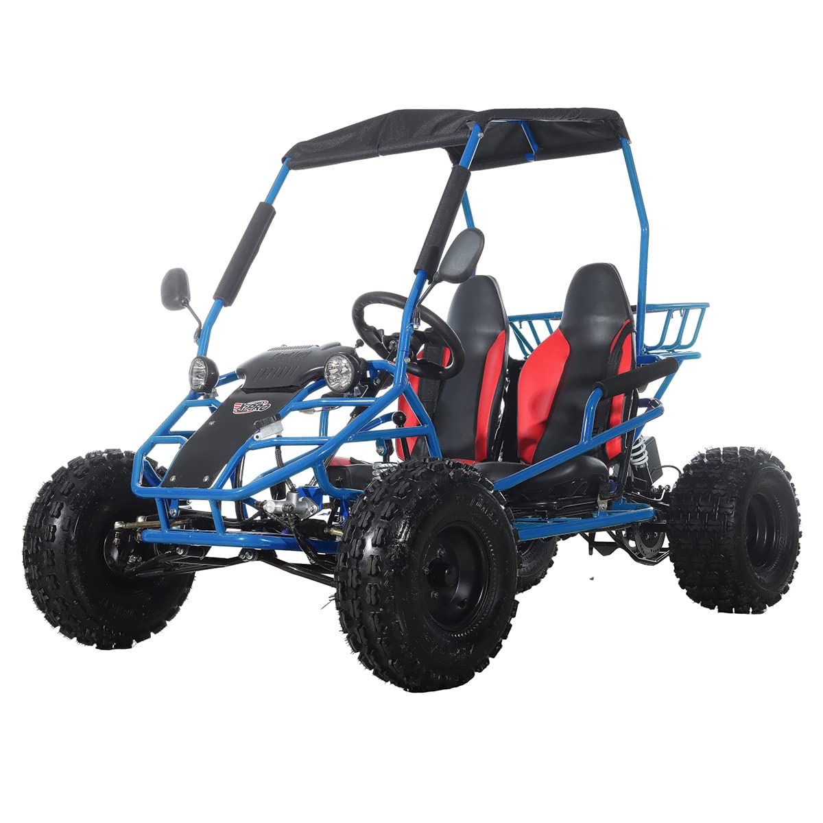 X-PRO Rover 125 Go Kart with ZongShen Engine, 3-Speed Semi-Automatic Transmission w/Reverse,Big 19"/18" Wheels! (Blue)