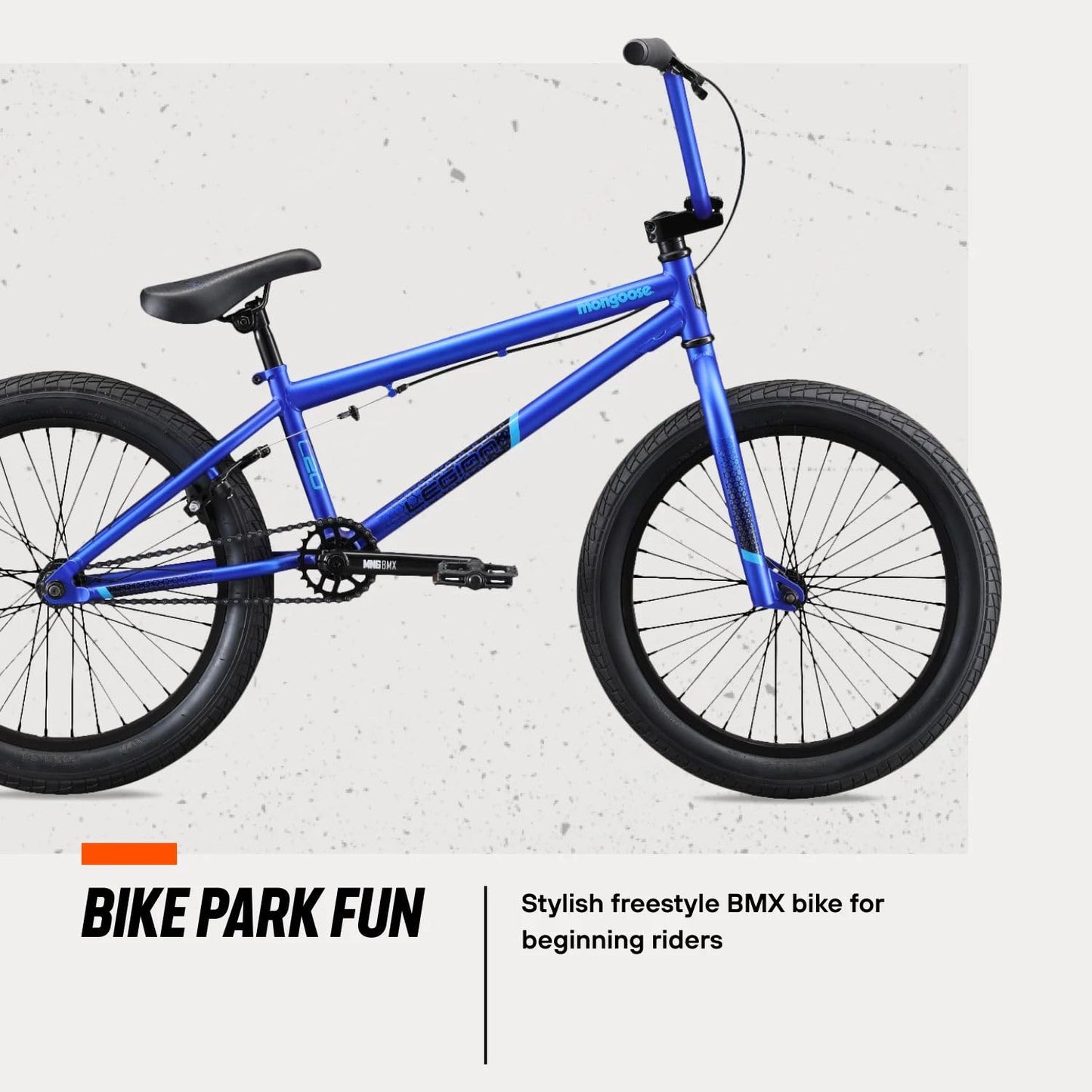 Mongoose Legion Kids Freestyle BMX Bike, Intermediate Rider, Boys and Girls Bikes, 20-Inch Wheels, Hi-Ten Steel Frame, Micro Drive 25x9T BMX Gearing