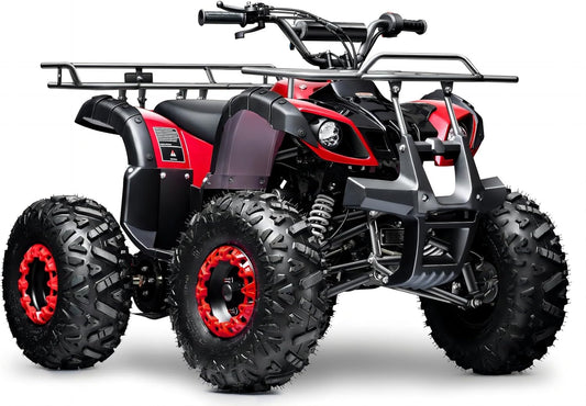 Gas 125cc ATV Quad 4 Wheeler ATV with Off-Road Tires - 220lbs Weight Capacity - Tested and Fully Assembled (Red)