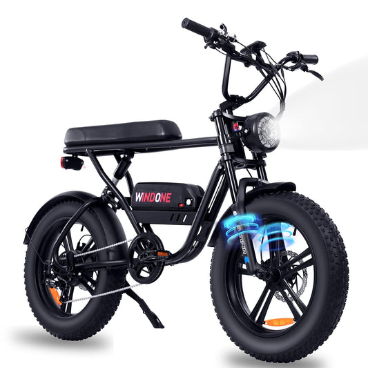 K2 Electric Bike for Adults,750W Power Motor, All Terrain 20" Fat Tire, 28MPH & 46.6Miles Range with Double Seat,48V13Ah UL Certified Battery Electric Bicycle, Urban E-Bike