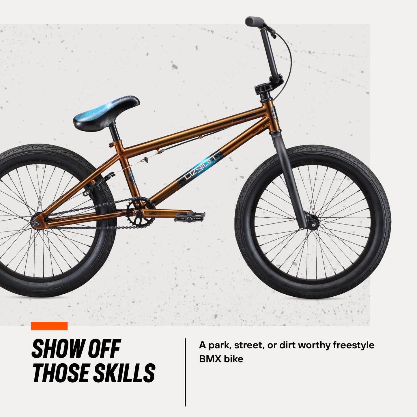 Mongoose Legion Kids Freestyle BMX Bike, Intermediate Rider, Boys and Girls Bikes, 20-Inch Wheels, Hi-Ten Steel Frame, Micro Drive 25x9T BMX Gearing