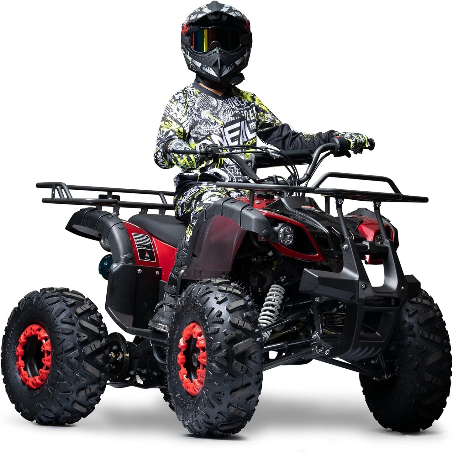 Gas 125cc ATV Quad 4 Wheeler ATV with Off-Road Tires - 220lbs Weight Capacity - Tested and Fully Assembled (Red)